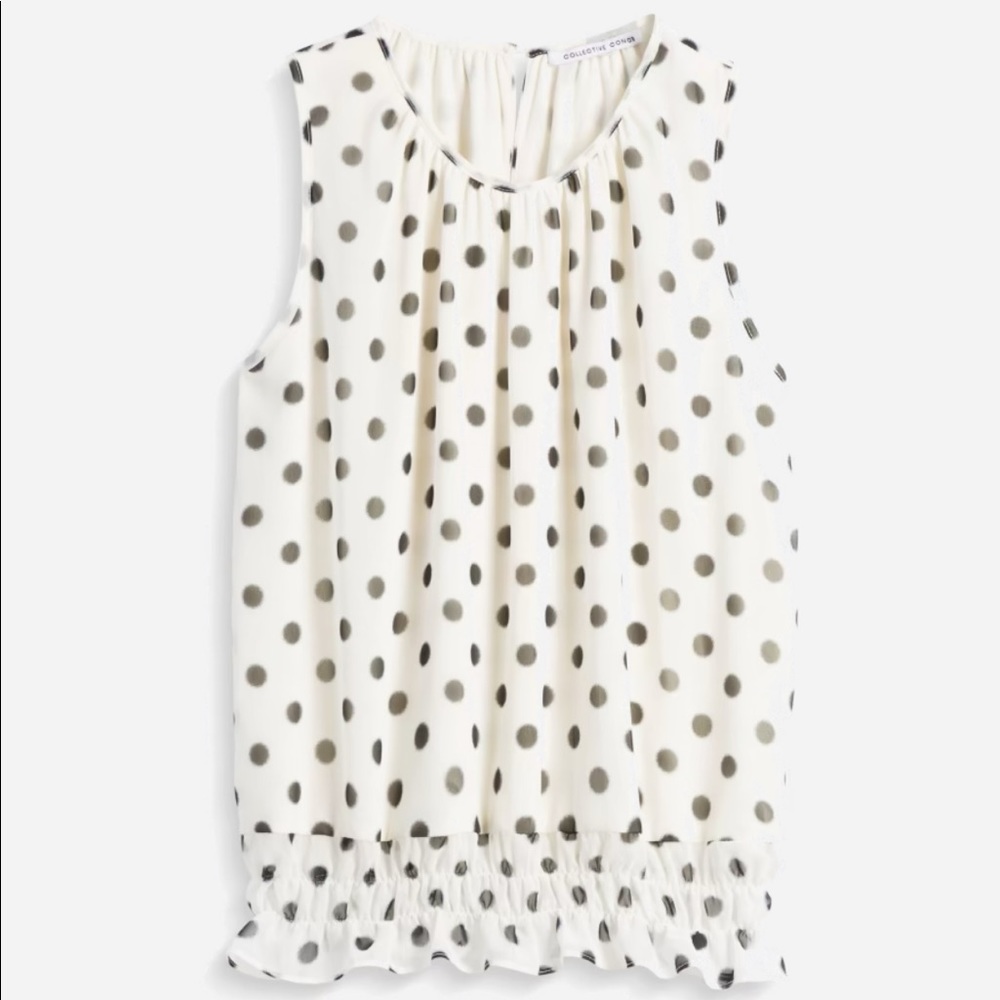 📣 Moving Sale!! ✨ Elastic Hem Dotted Top - Large